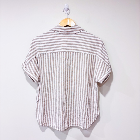 🌼NWOT🌼 REITMANS White and beige striped linen shirt - Picture 6 of 6